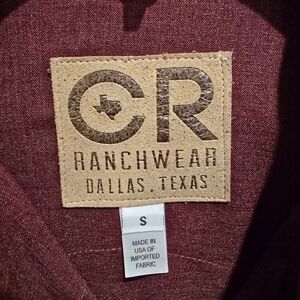CR Ranchwear Women's Burgundy Button Down Shirt
